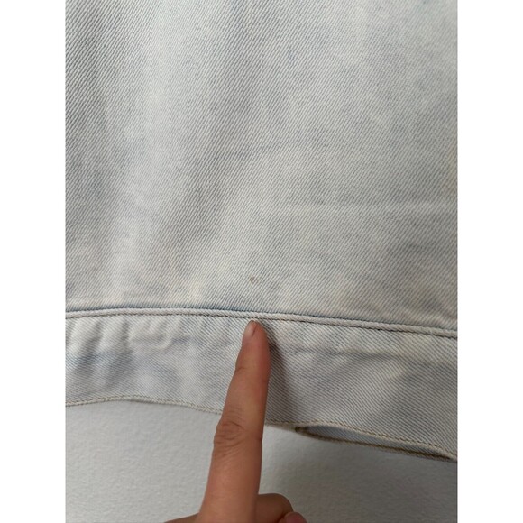 Levis Ex-Boyfriend Sherpa Lined Studded Stars Denim Trucker Jacket Women Medium - Picture 12 of 13